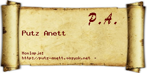 Putz Anett névjegykártya